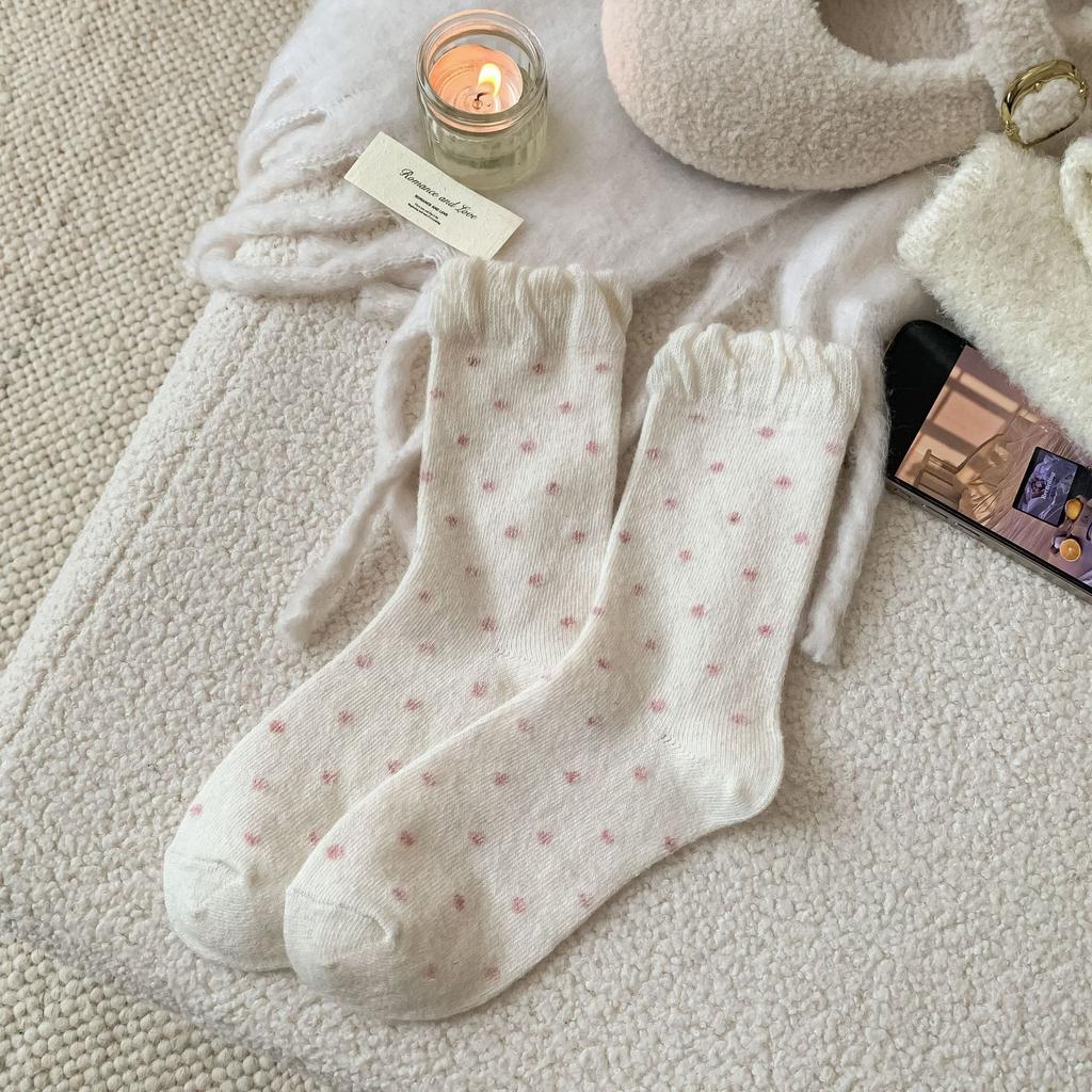 New Product Bubble Sweet Girl Point In The Wild East Gate Wave Pile Socks Wool Socks Children Tube