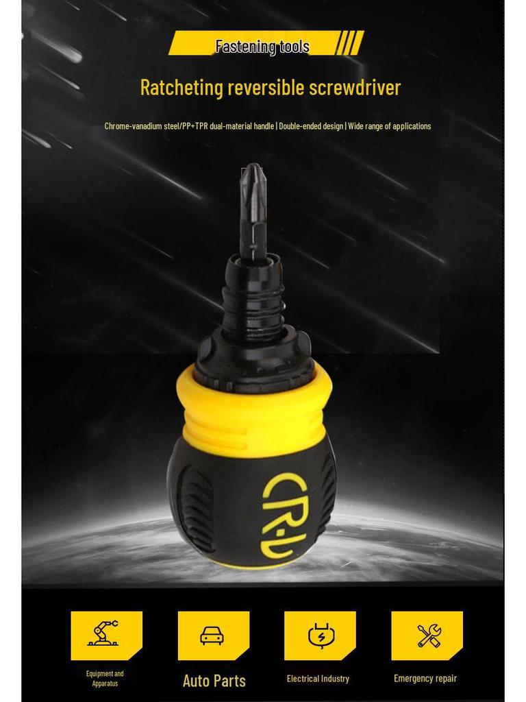 Magnetic Ratchet Telescopic Screwdriver: Dual-Use, Slotted & Phillips Ultra-Short Screwdriver