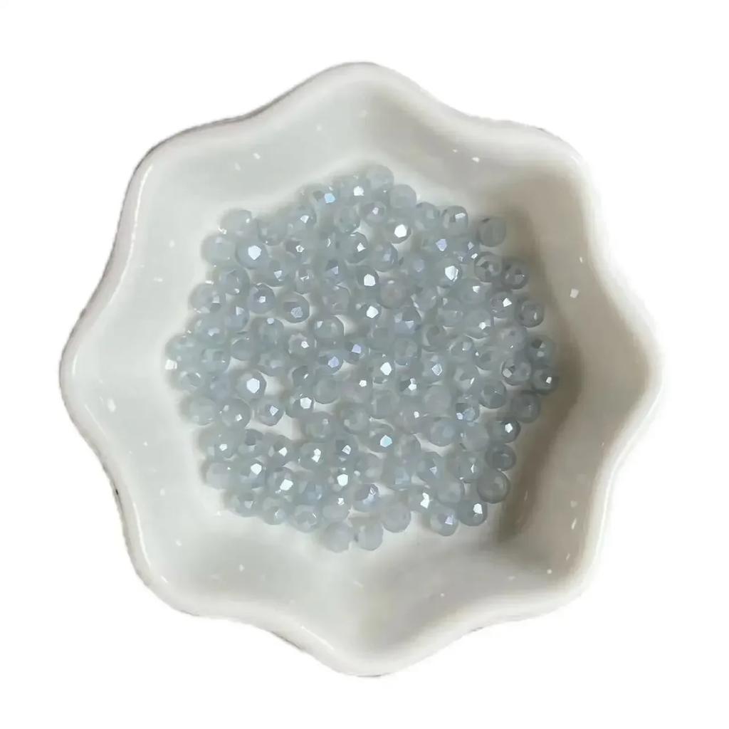 100pcs Czech Rondelle Crystal Beads AB Color Faceted Glass Beads Loose Spacer Beads for Jewelry Making DIY Necklace Accessories