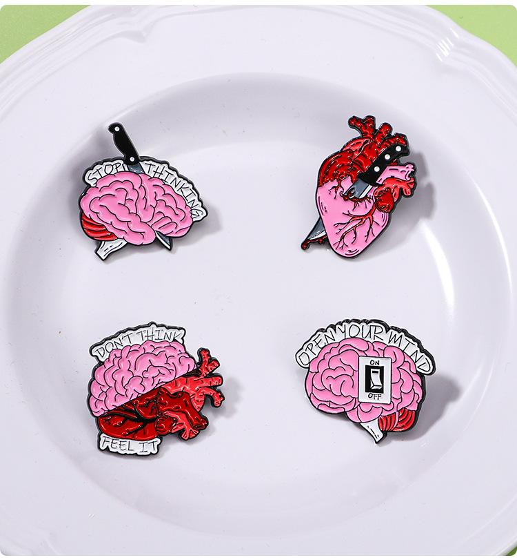 Medizinische Organ Emaille Pins Lunge Herz Gehirn Darm Brust Menschliche Meridiane Reversabzeichen Rucksack Schmuck Geschenke Für Mediziner Freunde