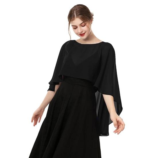 Soft Drape Blouse for Air Conditioned Rooms Women's Shawls And Wraps Evening Dress, Chiffon Shawl, Elegant Sophisticated Office Casual Wear