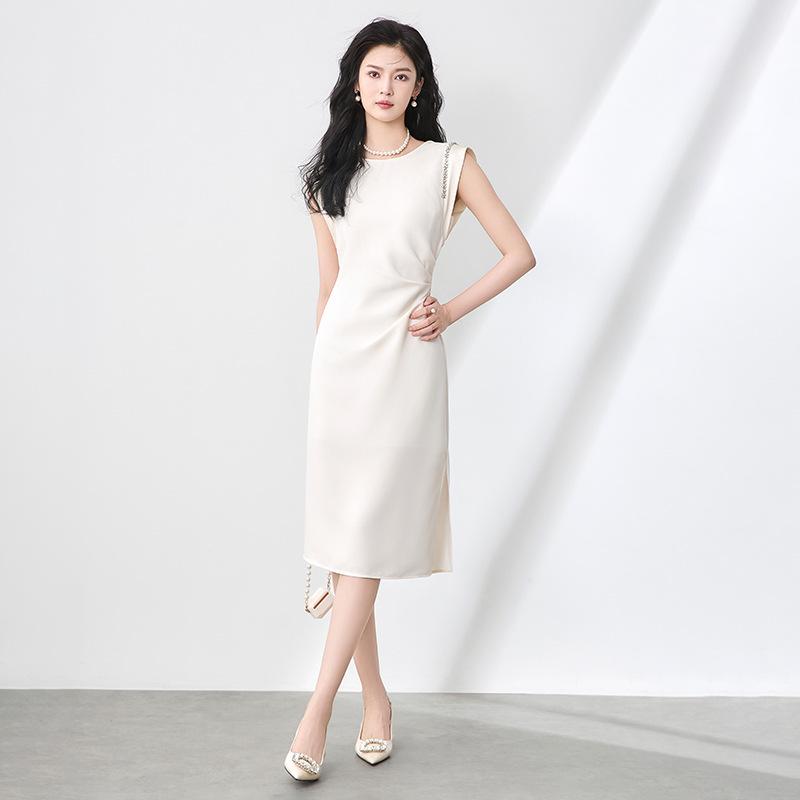 

Sophisticated Rhinestone Flounce Sleeve Slimming Evening Dress for Women XL абрикосовый