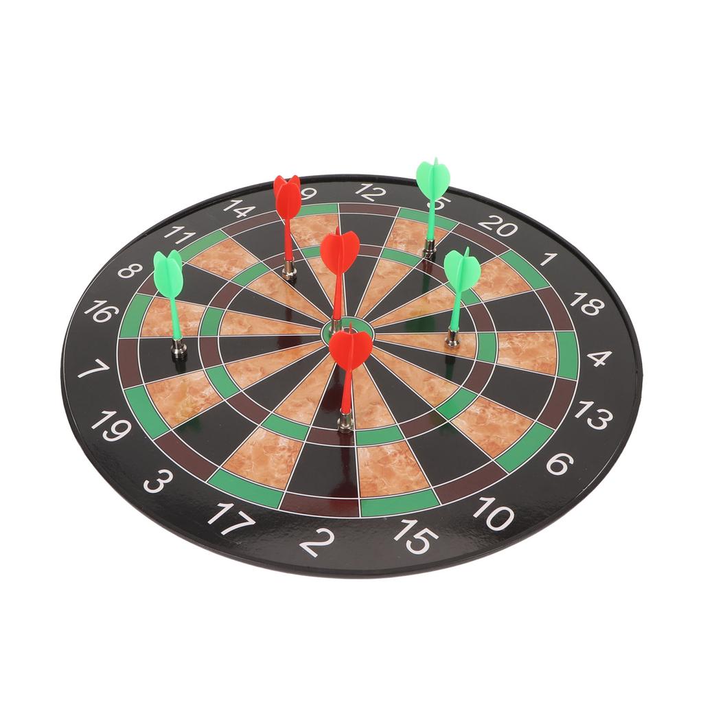 17 Inch Dart Board Game Set Double Sided Magnetic Dart Board with Magnetic Darts Brown