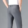 2026 Spring/Summer High-Quality Ice Silk Striped Business Casual Men's Pants Luxury Suit Trousers