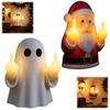Einzigartiges Halloween-Geschenk für Erwachsene Geist Mittelfinger Leuchtendes Nachtlicht, Lustige LED-Wandleuchte Lampe, Niedliche Gruselige Tischdekoration Schlafzimmer Flur