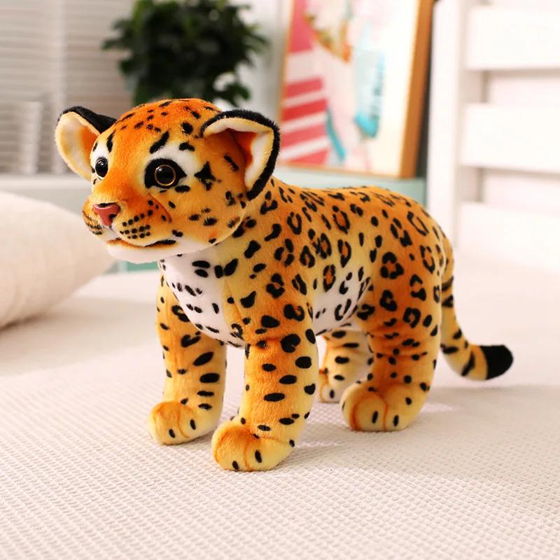 Neue lebensechte Leoparden Plüschtiere Weiche gefüllte wilde Leoparden Puppe Hübsches stehendes Raubtier Spielzeug Schreibtisch Raum Dekoration Super Cooles Geschenk 26cm
