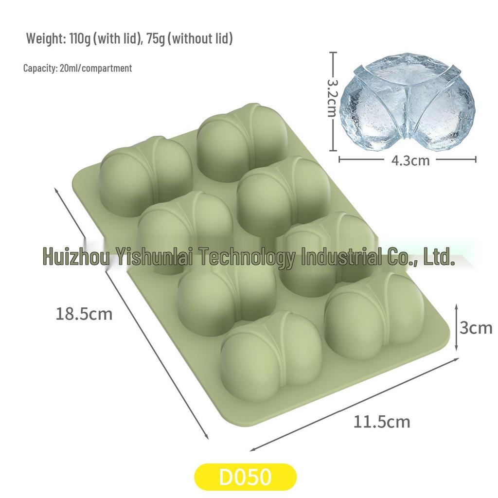 Silicone Ice Cube Tray with Lid: 4-Grid Frozen Soup & Food Storage Box