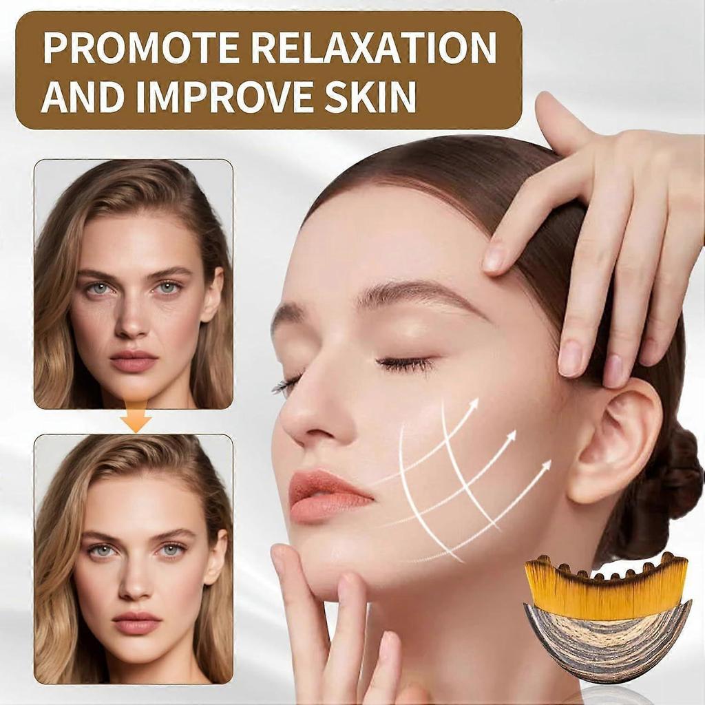 Neuer Lymphkontur-Gesichtspinsel - Gesichtstrockenbürste - Lymphdrainage-Massagegerät, ergonomisch gestaltet, um sich präzise an die Haut anzupassen und Müdigkeit zu lindern (2