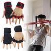 Half Finger Weight Training Gloves for Men Women Fitness Sports Wrist Palm Protector Gloves Anti-slip Gym Cycling Gloves Black