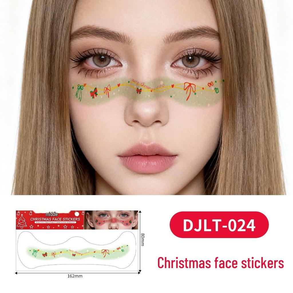 Christmas Tattoo Stickers: Easy-to-Remove Temporary Makeup Tattoos with Tree, Reindeer, and Snowflake Designs.