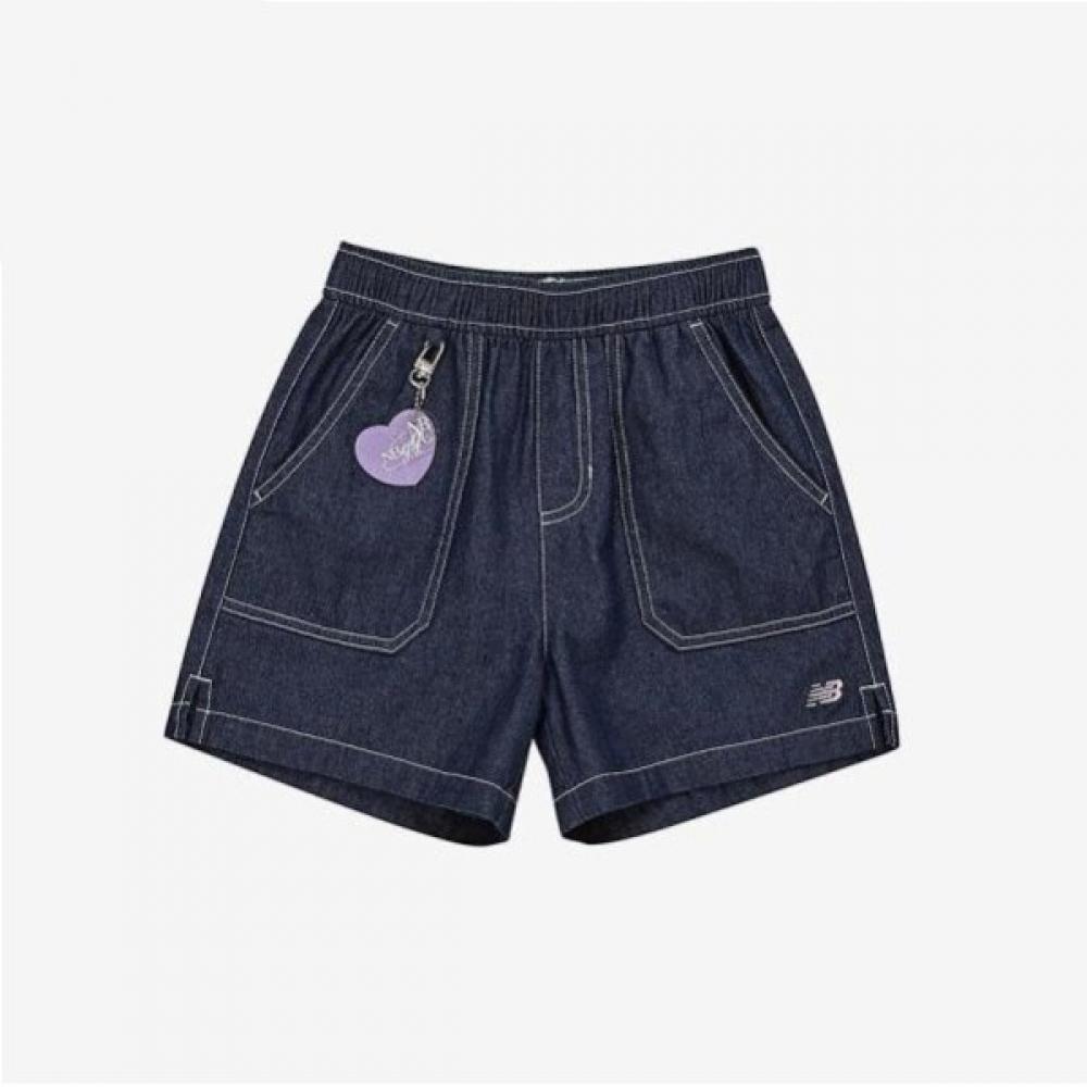 

New Balance KIds Nbgc LIfe GIrls DenIm 3.5 Part Shorts Nk9ve2802g I (55)Indigo/110