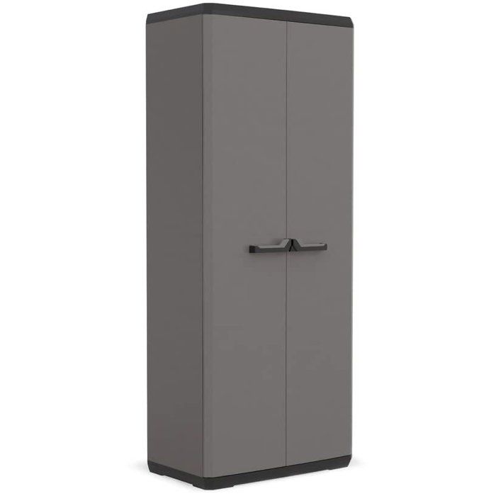 Armoire de rangement utilitaire Più - KETER - 3 tablettes réglables - Gris anthracite et noir