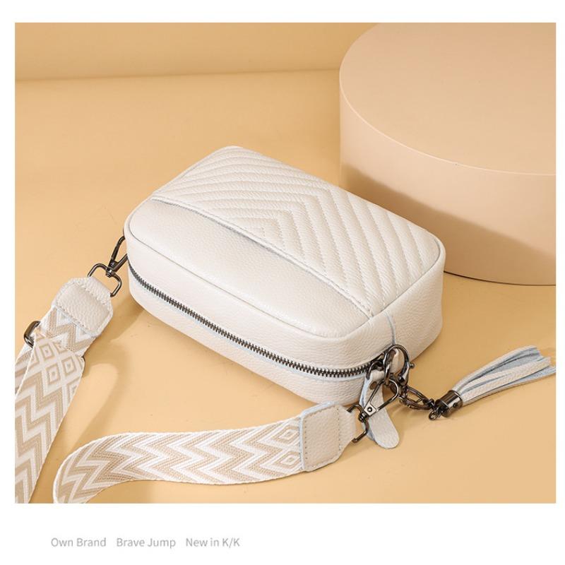 Leather Bag New Fashion Women's Bag Simple Shoulder Messenger Bag First Layer Cowhide Small Square Bag