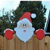 Popular Outdoor Christmas Fence Decoration: Santa Claus and Reindeer Peeking