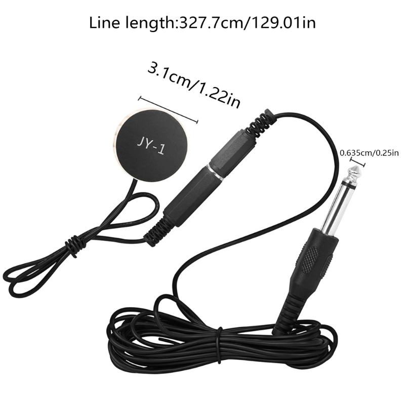 Guitar Sound Pickup, Piezo Contact Microphone Pickup Transducer Cable Sticker Guitar Ukuleles Instruments Accessory