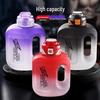 Chang Baosen 1,7L mattierte flache Trinkflasche mit Strohhalm, Bürste & Aufklebern