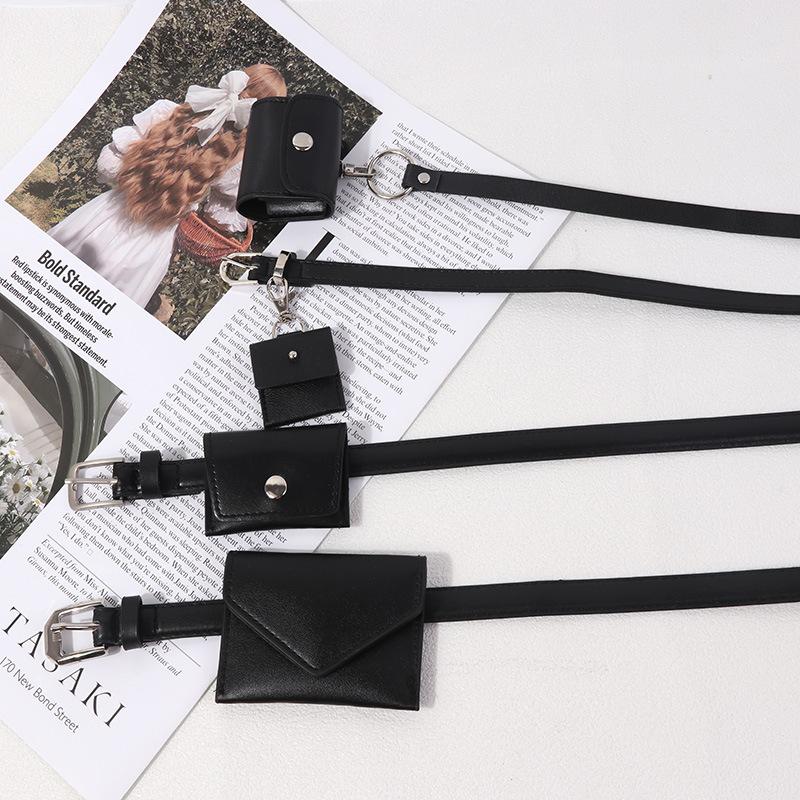 Retro Korean Style Women'S Belt Bag Key Phone Dual Purpose Decorative Thin Belt Fashionable Accessory For Ladies