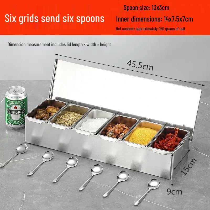 Tianze 201 Stainless Steel Flip-Lid Spice Container