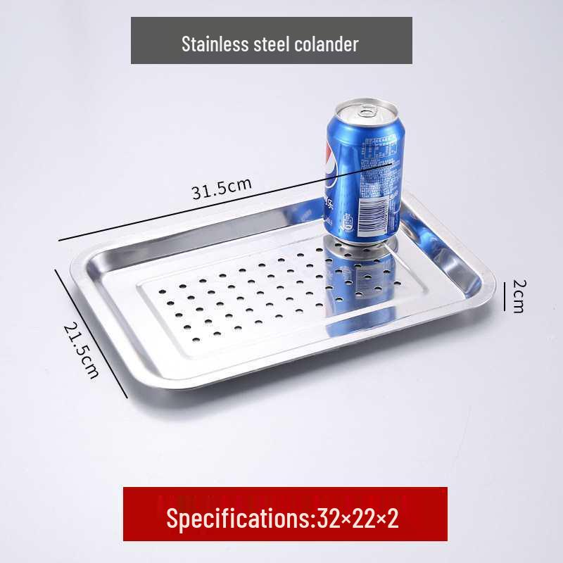 304 Stainless Steel Rectangular Tray for Steamed Fish, Rice, Chee Cheong Fun, and Baking