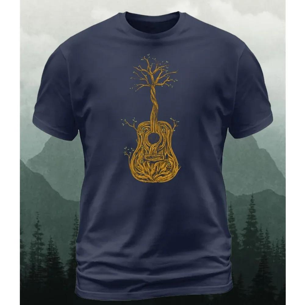 Fashionable New Forest Tree Pattern Men's Printed T-shirt Street Fashion Harajuku Round Neck Large Comfortable Short Sleeve
