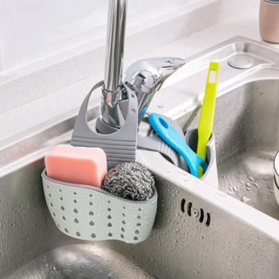 Sink Hanging Basket Adjustable Sponge Holder Drain Rack for Kitchen Faucet Dishwashing No Drill Storage Bag Drying Organizer