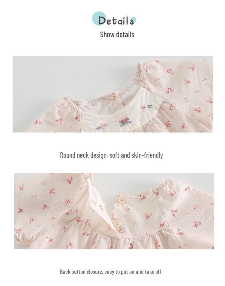 Korean Style Girls' Summer Two-Piece Set: Cute Printed T-shirt & Casual Pants for 1-Year-Olds