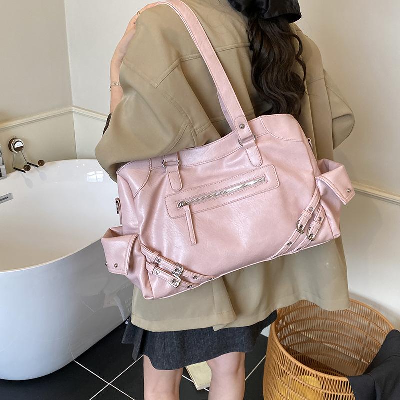 Retro Bag Women's Large Capacity 2025 New Autumn and Winter Versatile Shoulder Messenger Bag Texture Student Class Tote Bag