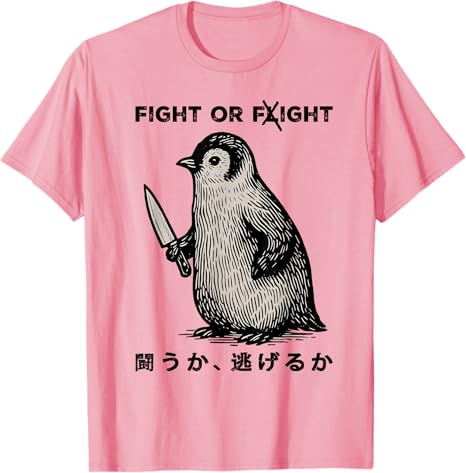 Divertido pingüino meme de lucha o vuelo con cuchillo camiseta sarcasmo broma diciendo camiseta Anime Angry Penguin Y2k