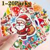 1-20Packs Christmas Stickers Waterproof Decals for DIY Skateboard Helmet Bicycle Water Bottle Holiday Gift Giving Party Supplies