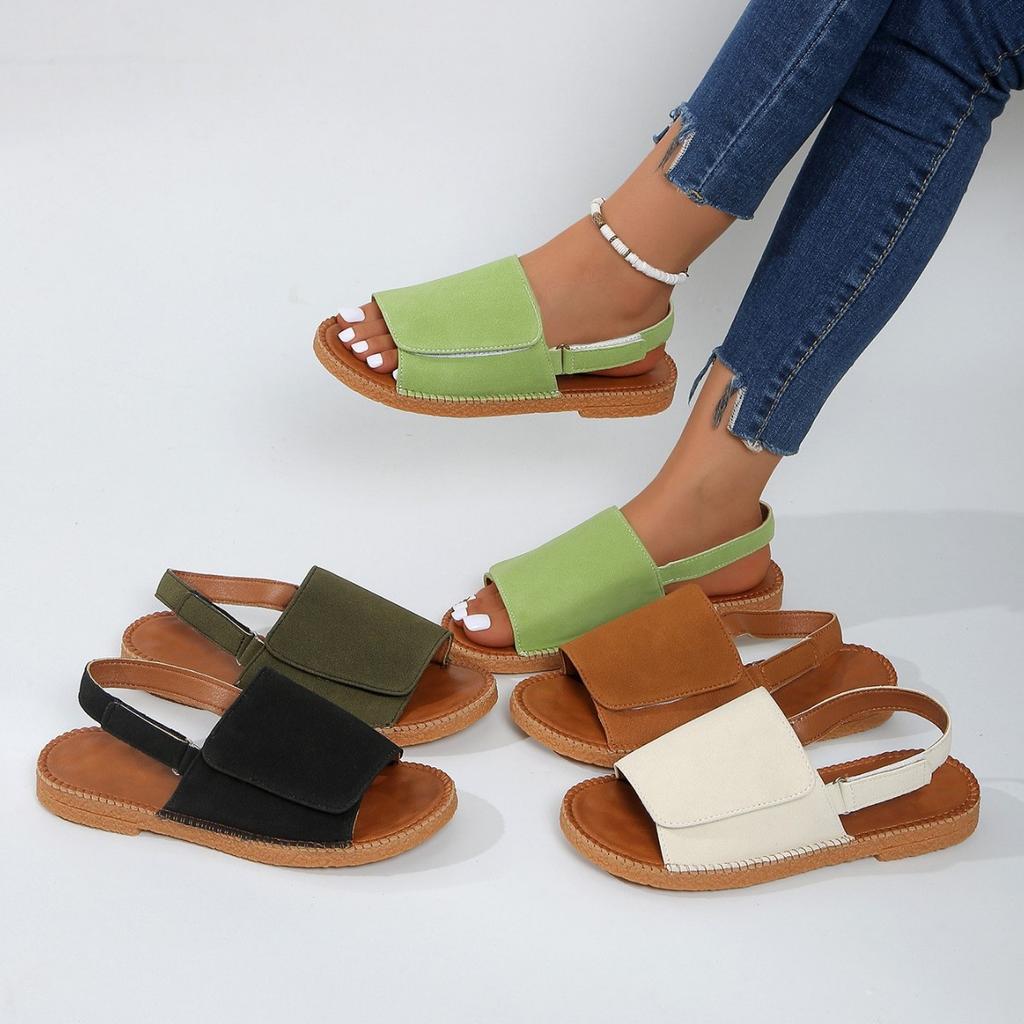 Summer Flat Outerwear Sandals, Lightweight and Comfortable Pointed-toe Beach Sandals for Women