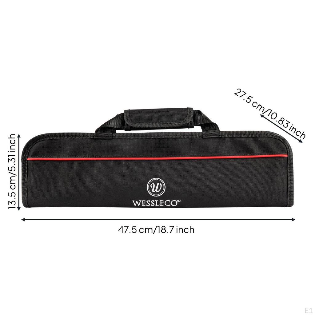 Chef tool Roll Bag Oxford Textile Zippered Padded Kitchen Accessory for Chefs Red