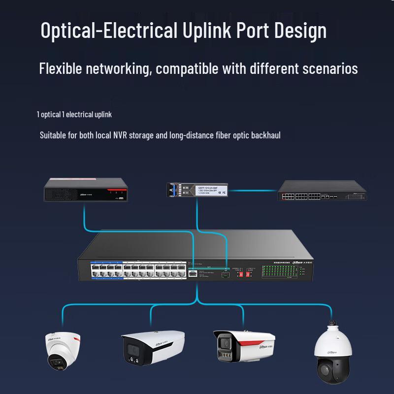 Dahua 16-Port Fast Ethernet PoE-Switch