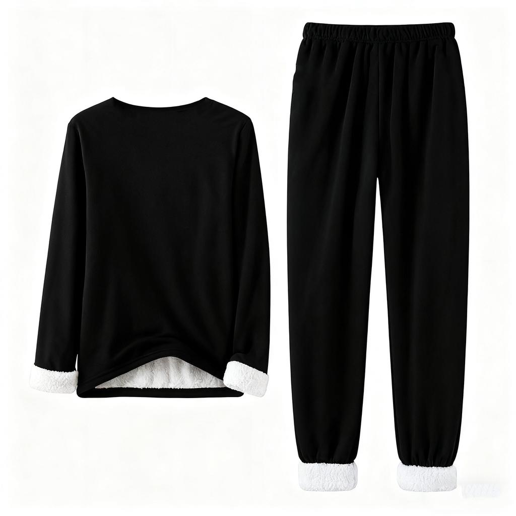 Dámský volný a pohodlný top s kulatým výstřihem, potiskem ve tvaru srdce a dlouhým rukávem, silný, se sadou bavlněných kalhot