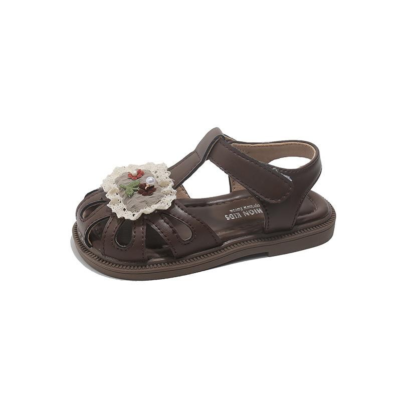 Sandals 6 New Style Girls Head-covering Soft-soled Shoes 21 кофейный