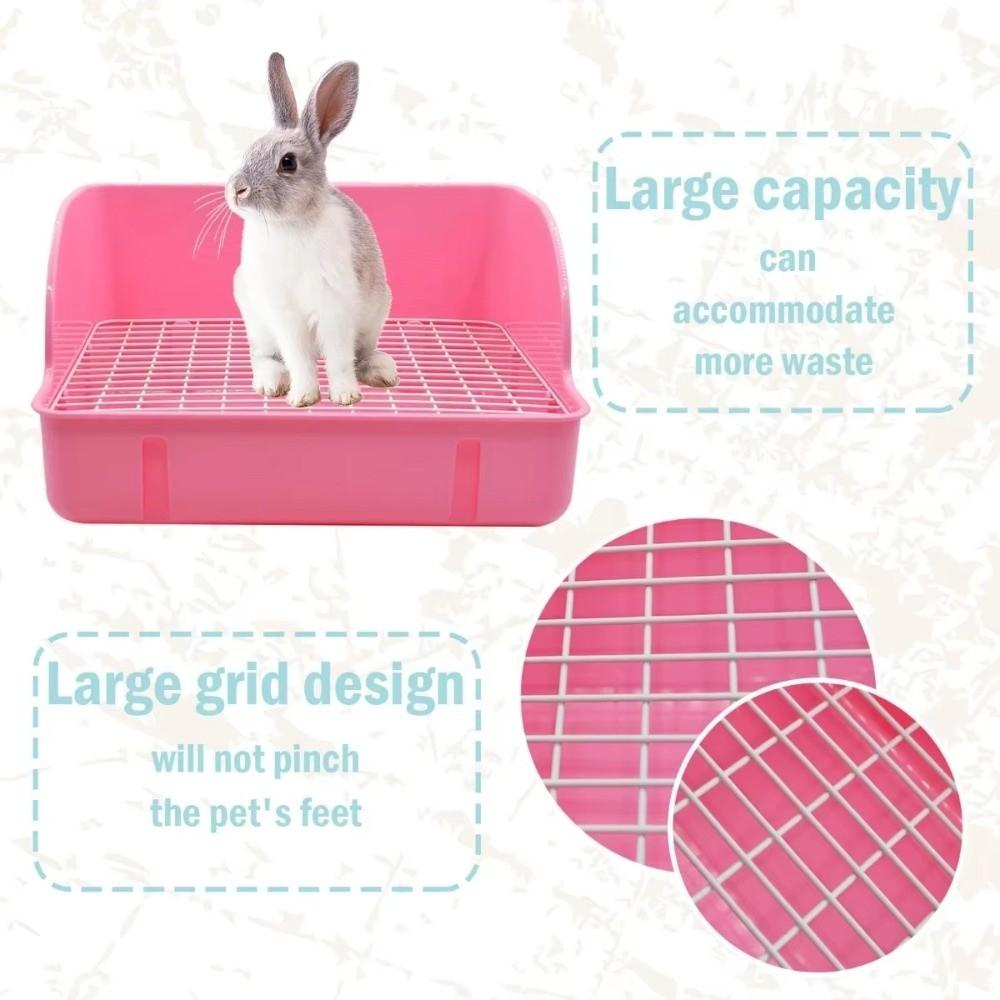 Potty Trainer Rabbit Litter Box Detachable Grids Small Animal Litter Pan for Cage Use