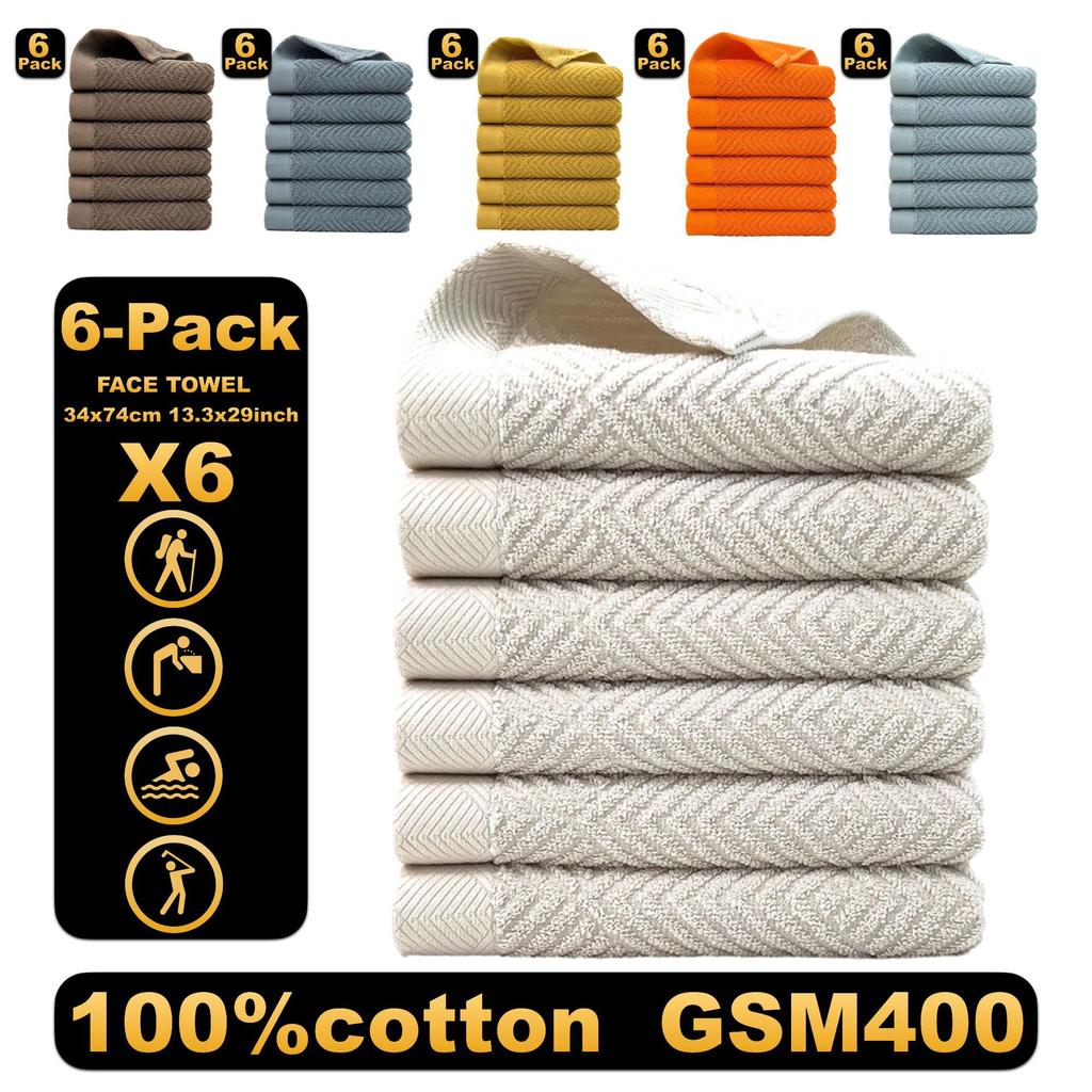 Cotton Towel Six Pcs Cotton Household Color Face Towel FACE TOWEL Warm and Comfortable Home Daily Necessities Elaborately Woven Towels