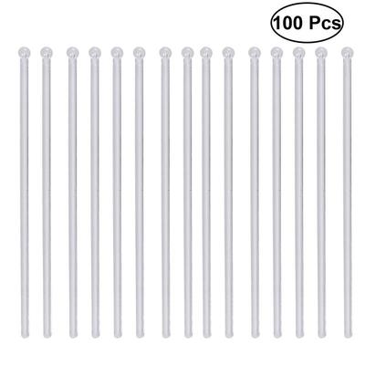 100Pcs Transparent Cocktail Drink Bar Muddler Round Plastic Stirring Ladle Stirrer Swizzle Stick Round Mixing Stick
