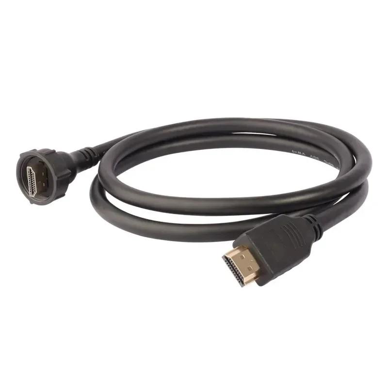 LH20 Industrial Waterproof Male Aviation Plug 1m Extension Cable Wire HDMI2.0 Connector HdmI-compatible High 4k HD Data Adapter