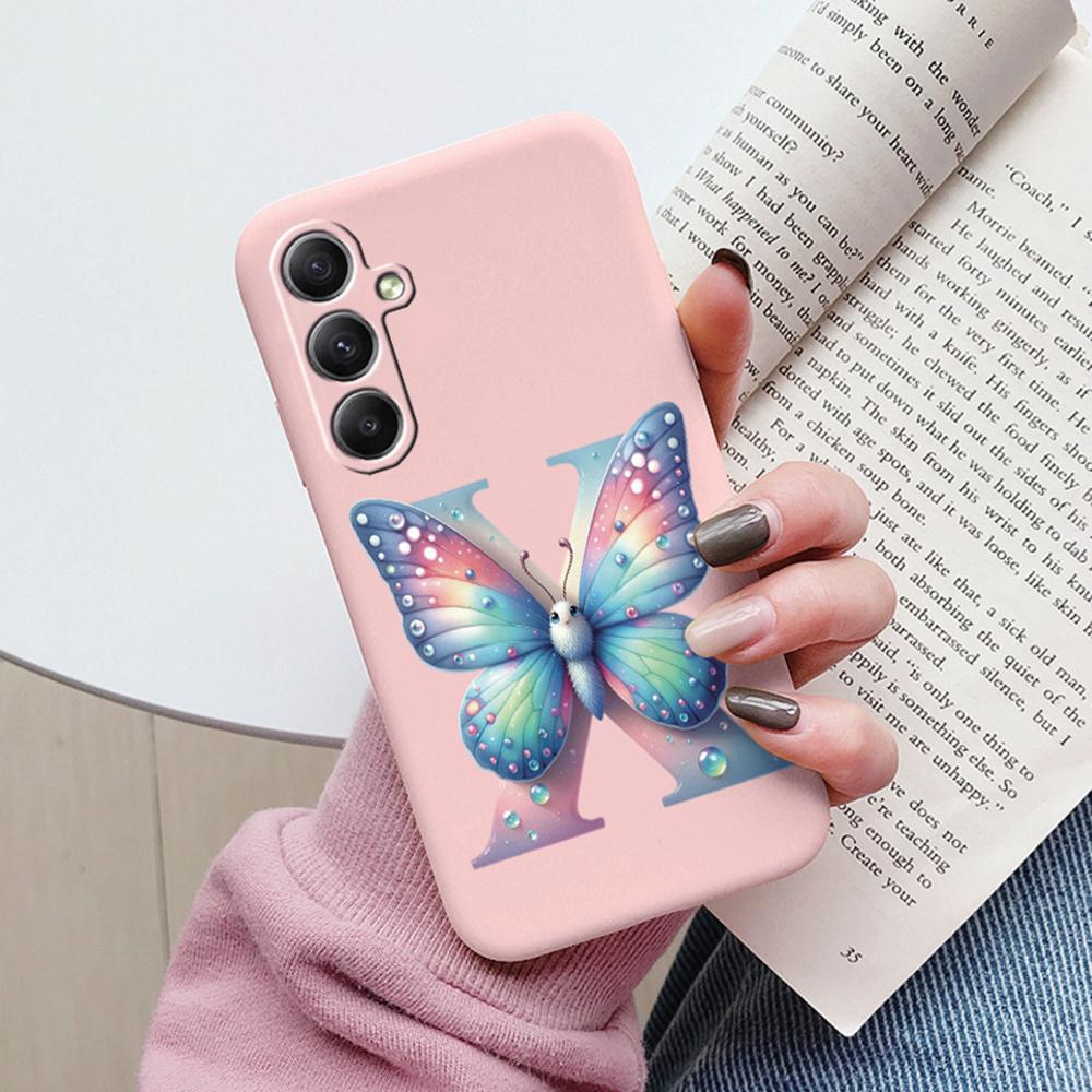 Phone Case For Samsung Galaxy A15 A25 A35 A55 A13 Colorful Letter Love Flower Butterfly Women INS Shell Fundas Bumper Soft Cover