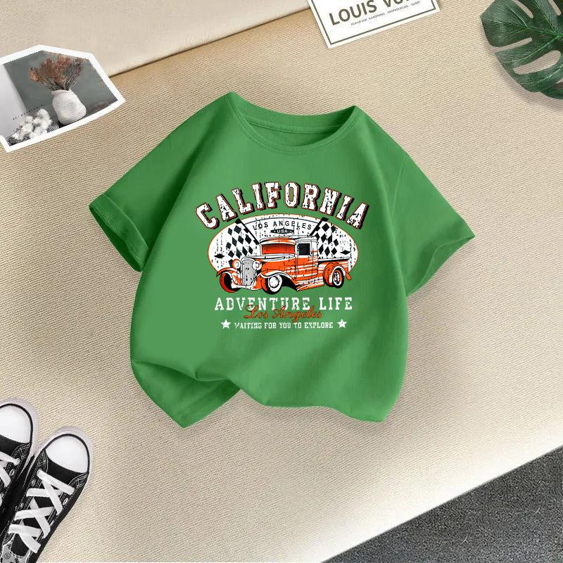 Boys T Shirt Kid T Shirt 2-13Y Loose-fit Casual O-Neck Short-sleeve Girl T Shirt Top