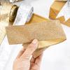 2M Christmas Ribbon Gold Silver Polyester Gliter Ribbon DIY Xmas Tree Bow Ornaments Kids Gifts Packaging Navidad Home Decoration