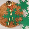 12PCS Snowflake Cutlery Holder Set Non-woven Fabric Silverware Organizer Bag Table Ornament Xmas New Year Party Decoration Gifts