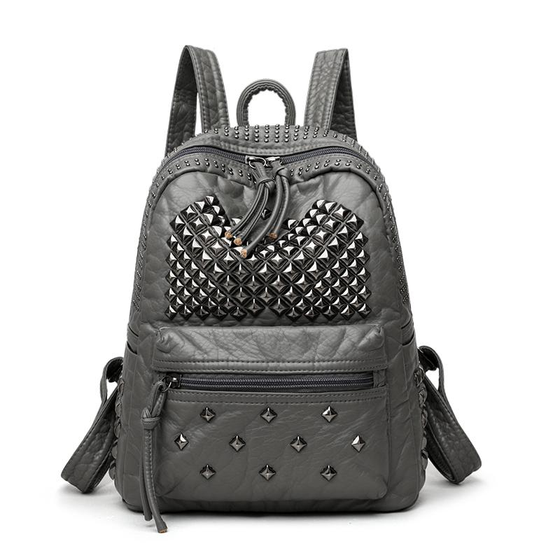 Rivet PU Backpack Women Travel Backpack