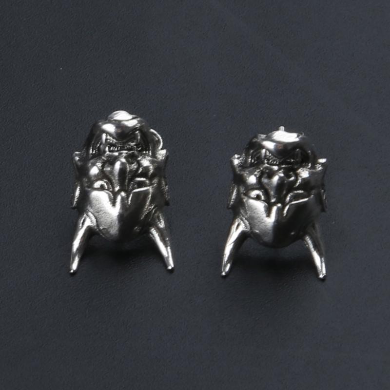 Biker Punk Schmuck Persönlichkeit Silberbeschichtet Gotischer Gehörnter Dämon Baby Ohrstecker Teufel Totenkopf Ohrstecker für Männer Frauen