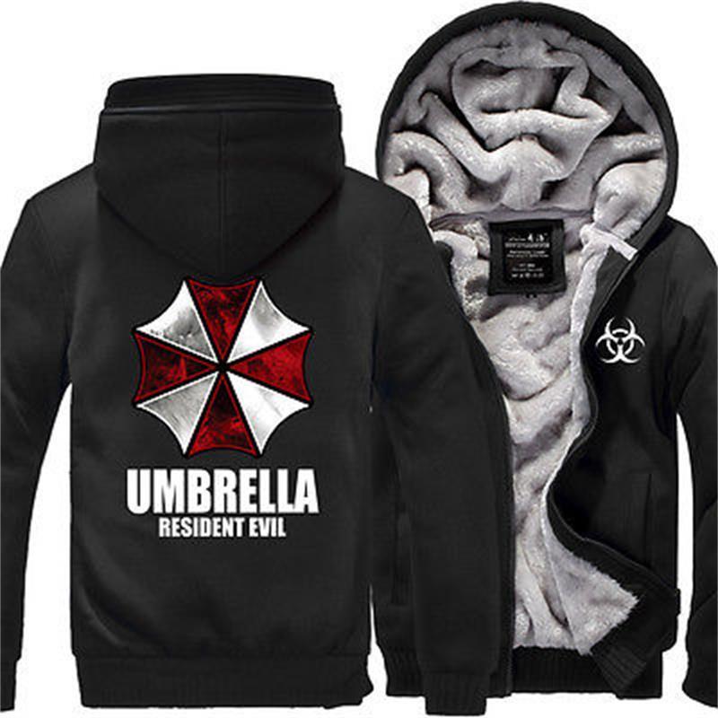Resident Hot Evil Biohazard Umbrella Thicken Jacket Sweater Winter Coat Hoodies