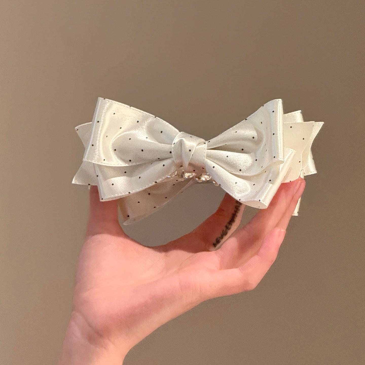 Korean Style Polka Dot Acrylic Bow Hair Clip - Sweet, Simple, and Fashionable Duckbill Clip Hair Accessory