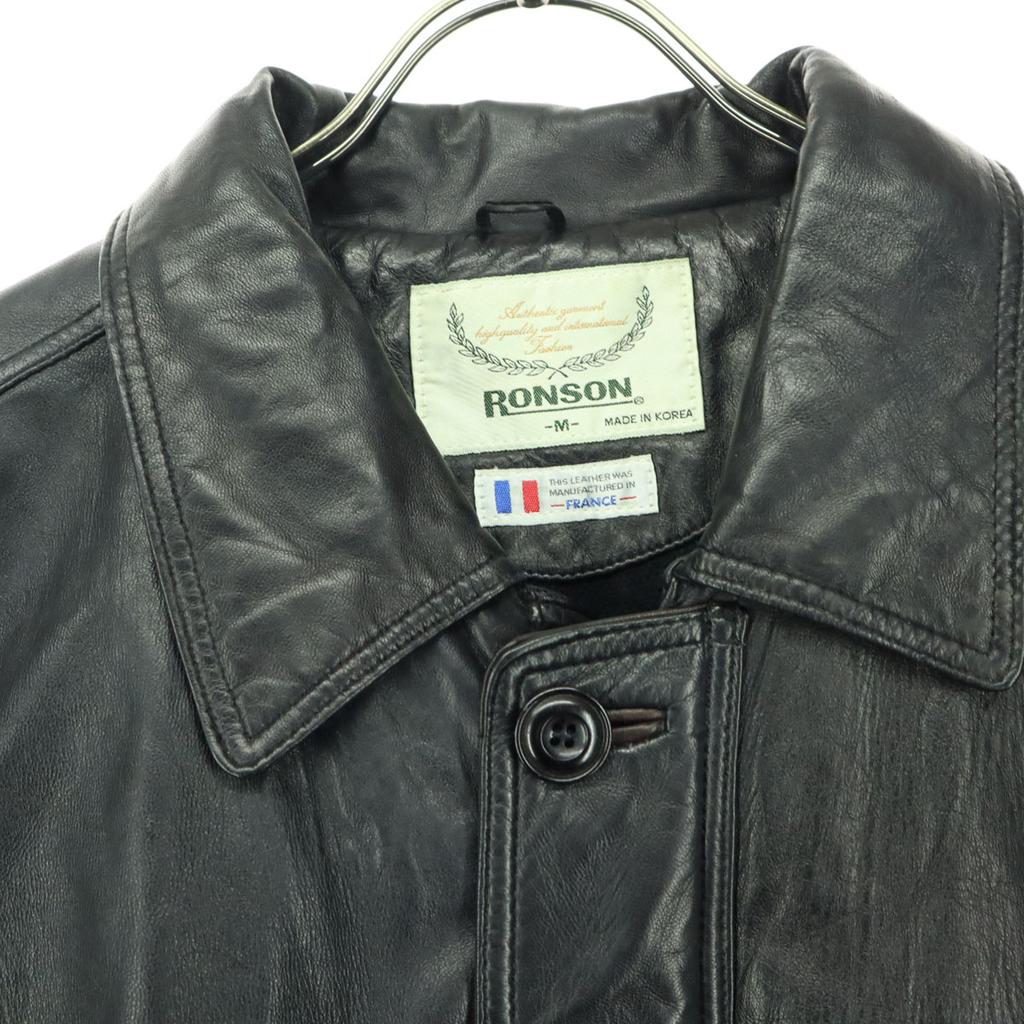 RONSON Long sleeve Half length leather jacket M black Sheep leather Men's Used