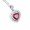 Imitation Natural Pomegranate Red Necklace, Princess Diana Love-Shaped Micro-Inlaid Ring Stud Earrings Pendant Set