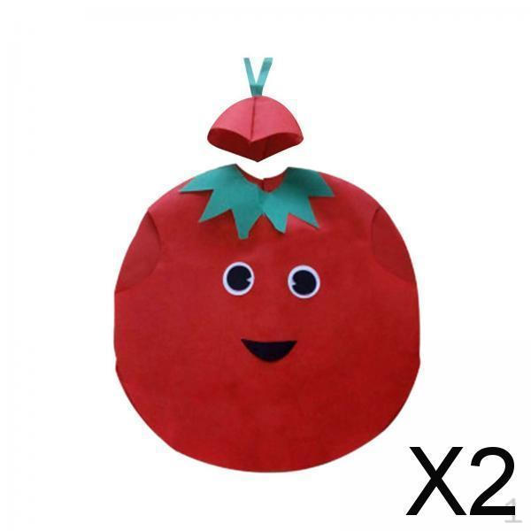 

2x Взрослый Пищевой Костюм Косплей Одежда Смешной Наряд Реквизит с Головным Убором Овощные Костюмы для