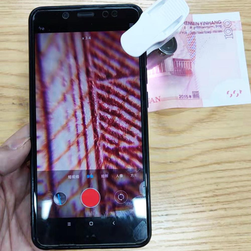 60X Handy-Mikroskop Lupe Universelles LED-Instrument Makro-Objektiv Optischer Zoom Mit Mikro-Kamera-Clip Optisches Instrument